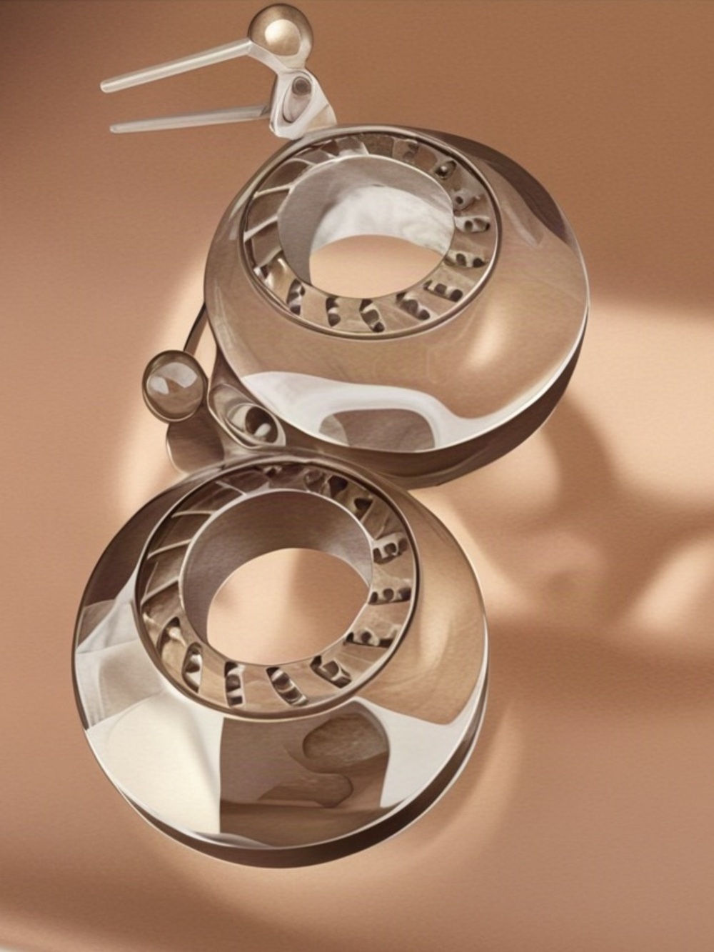 Vintage Solid Sterling Silver Circular Post Earrings with NEW backs